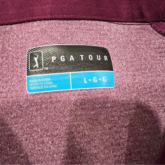 PGA Tour Maroon Stripe Short sleeve size Large Polo - Picture 5 of 10